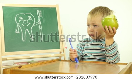 funny kid teaches dental hygiene