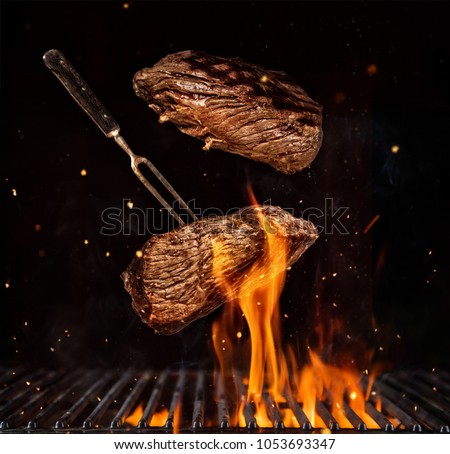 Similar – Foto Bild Steak auf einer Gabel