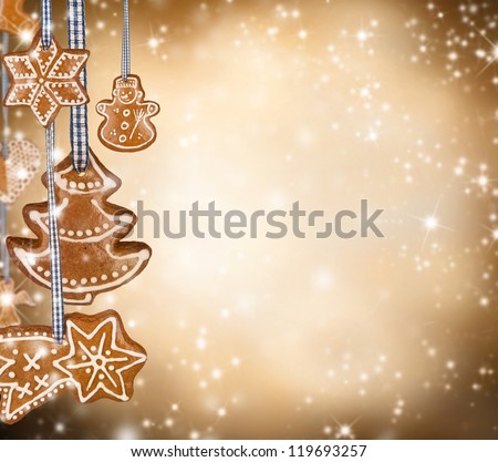 Traditional Gingerbread On Shiny Blur Background Stock Photo 119693257 : Shutterstock