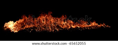 Fire wall on black background