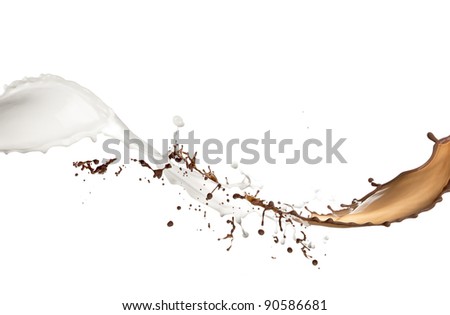 High Resolution Chocolate And Milk Splash, Isolated On White Background ...
