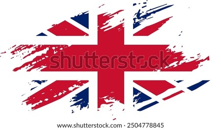 Union Jack, Great Britain UK flag Grunge splash texture emblem icon
