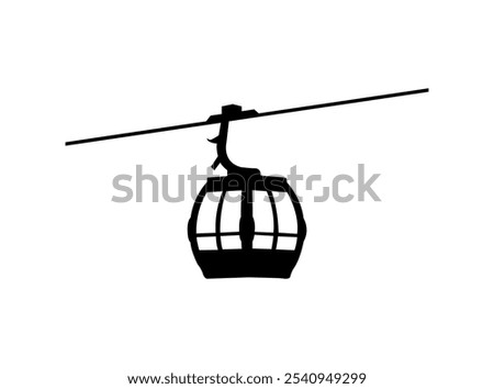 Silhouette Aerial tramway black color sign that says gondola on it cable car icon icon, sign, symbol, vector, art illustration vector design.