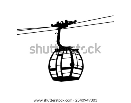 Silhouette Aerial tramway black color sign that says gondola on it cable car icon icon, sign, symbol, vector, art illustration vector design.