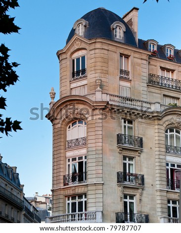 Unique French Architecture In Paris, France During Late Afternoon Stock ...