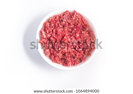 Similar – Image, Stock Photo Bowl of minced meat near eggs and herbs