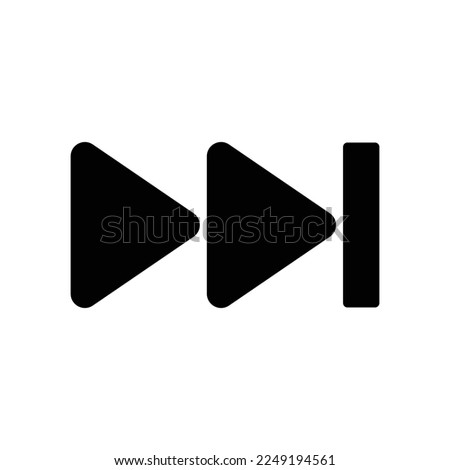 Next track icon isolated on white background. Multimedia symbol modern, simple, vector, icon for website design, mobile app, ui. Vector Illustration