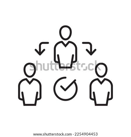 Assignment, Delegate, Delegating, Distribution Business line icon. assistant group management. team work transfer job communication Logo solid vector illustration design on white background. EPS 10