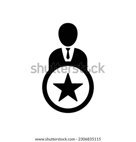 Business person with star flat icon