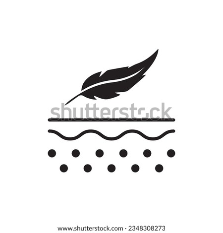 Soft Skin Silhouette Icon. Cosmetic for Sensitive Skin, Lightweight Feather Glyph Pictogram. Dermatology Beauty Skincare Product Icon. Isolated Vector Illustration.