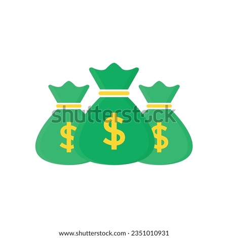 black hand holding money bag on plate. flat trend graphic simple infographic design element isolated on white background. concept of sack with stack of coin or many bucks fund or depositor payout