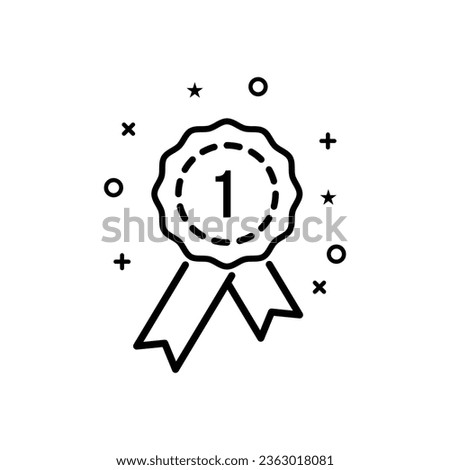 thin line award medal like icon 1. flat style recognition trend simple modern round logotype graphic art design isolated on white background. concept of respect badge or sign for professionals