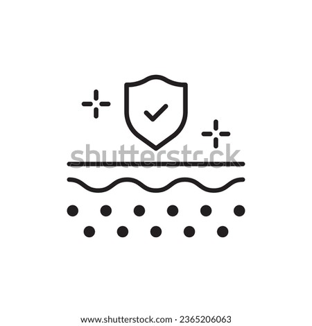 UV Protection Line Icon. Skin Protect 24h Linear Pictogram. Every 24 Hours Barrier Safety for Skin. Shield 24 Hours Protection Concept Outline Icon. Editable Stroke. Isolated Vector Illustration.