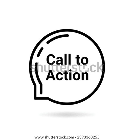 call to action thin line bubble. concept of customer acquisition by website and take initiative or optimization. flat stroke simple trend cta web logotype graphic lineart ui design art on white