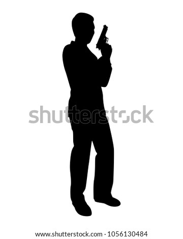Man with a Gun Silhouette | Download Free Vector Art | Free-Vectors