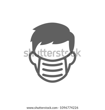 Man face with mask icon vector in trendy flat style isolated on white background