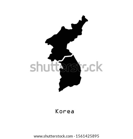 Korea map icon in trendy flat style isolated on white background. Symbol for your web site design, logo, app, UI. Vector illustration, EPS