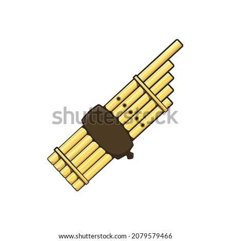 Bamboo mouthorgan in drawing style isolated vector. Drawn object illustration for your presentation, teaching materials or others as you want.