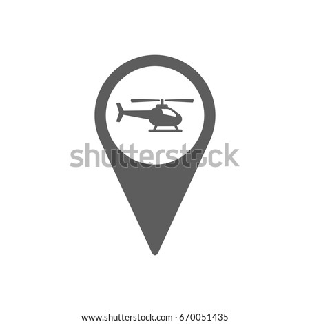 Pinpoint of heliport icon in trendy flat style isolated on white background. Symbol for your web site design, logo, app, UI. Vector illustration, EPS