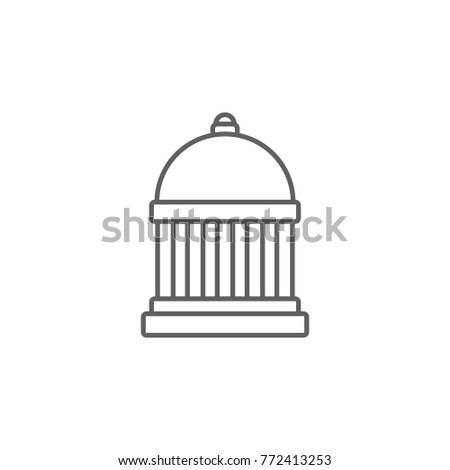 Government building line icon vector