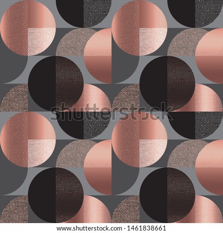 Concept decorative abstract geometric seamless pattern. Luxury glamorous 70s vibes repeatable motif for background, wrap, fabric, textile, wrap, surface, web and print design. 
