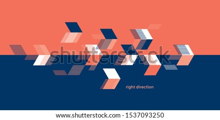 Abstract arrows geometric composition for card, header, invitation, poster, social media, post publication. Concept sport dynamic design. 
