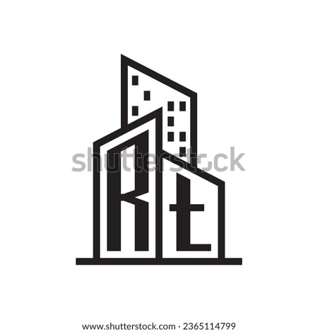 RT real estate logo with building style , real estate Logo Stock 