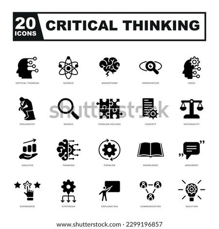 Critical thinking Vector Illustration concept. Simple line critical thinking icon for templates, web design and infographics