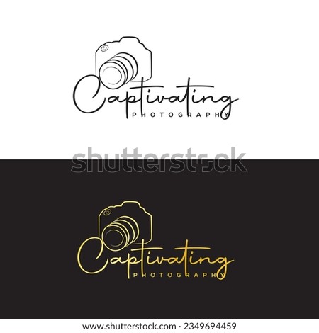 Creative camera photography logo design, signature logo concept  vector template