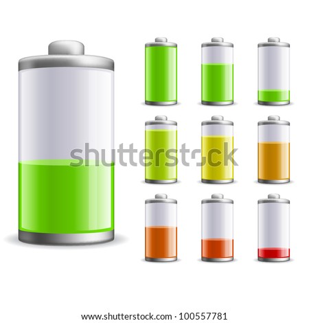 Battery charge status vector illustration. EPS10 file.