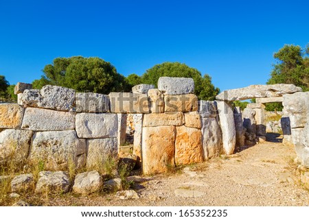 Torre d\'en Gaumes (Galmes) - ancient talayotic town ruins at Menorca island, Spain.