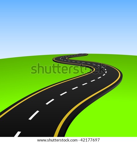 Vector Illustration Of Abstract Highway Going To Horizon. - 42177697 ...