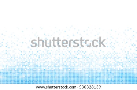 Abstract blue and white mosaic background. Bright winter backdrop with copy space.