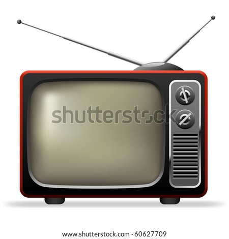 Retro TV set realistic vector illustration.