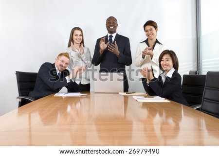 Co-workers in business meeting