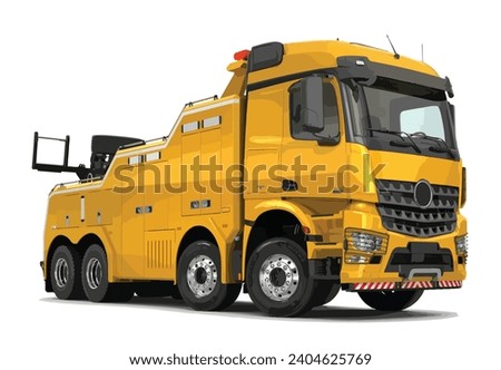 sign icon symbol logo yellow tow car crane pick up art side view road 3d auto design vector template white daf iveco volvo renault scania hino isolated element safety warning crane loader mover