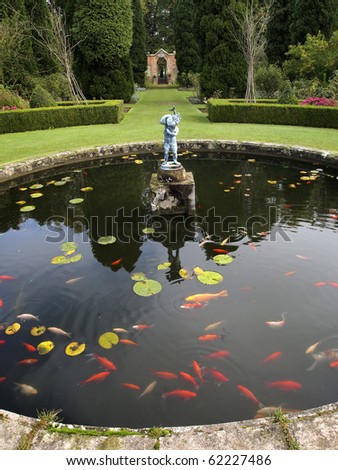 fish pool in the rose garden, Castle Howard