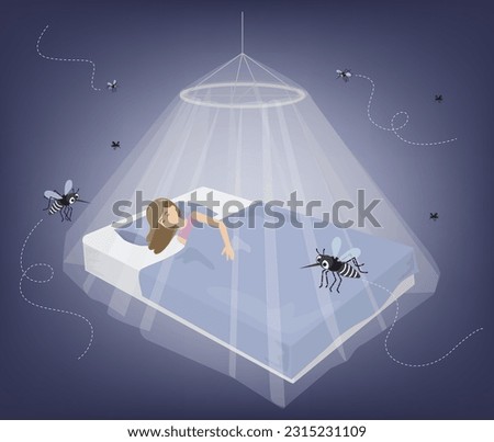 a woman sleeping under bed canopy protected from mosquitos