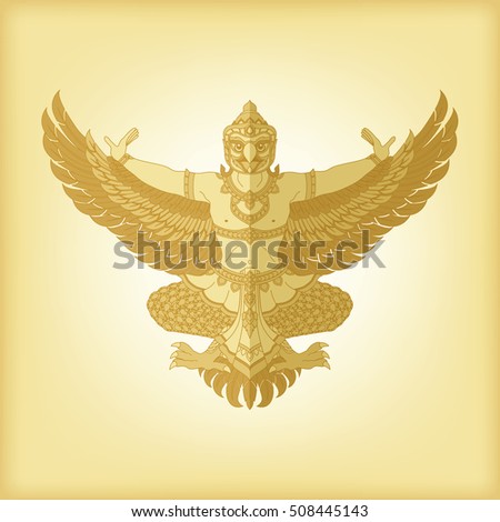 vector images illustrations and cliparts golden garuda half bird half human hqvectors com golden garuda half bird half human