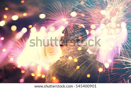 New Year Fireworks, Happy New Year Card Stock Photo 545400901 : Shutterstock