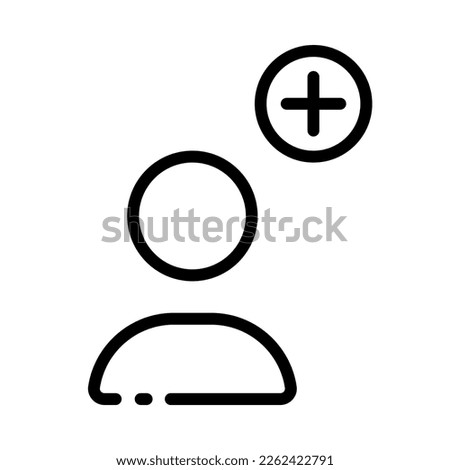 Man with Plus line icon. New file, add, achievement, approved, luck, advancement, setback, recommended. Create concept. Vector line icon isolated on white background