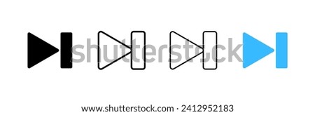 Rewind right button. Different styles, set of rewind right buttons. Vector icons