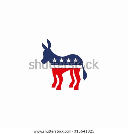Big Size Democratic donkey in white background. Vector illustration