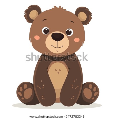 Cute Bear Illustration, Perfect for Children's and Animal Themes - Flat Vector Illustration