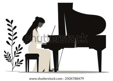 Similar – Image, Stock Photo Playing the piano