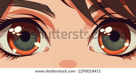 Anime Girl eyes. close-up, vector illustration.
