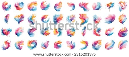 set of abstract ink drops colour splash illustration. multi color, black and white colorfull. vector illustration. white background. paint splash, splatter, ink drops, color splash icon or logo