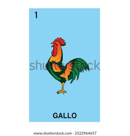 THE ROOSTER CARD OF THE MEXICAN LOTTERY