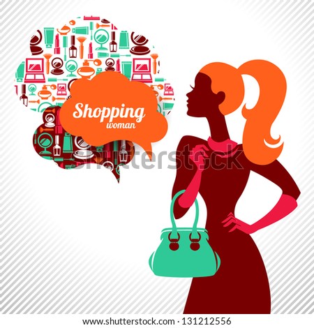 Shopping woman. Elegant stylish design