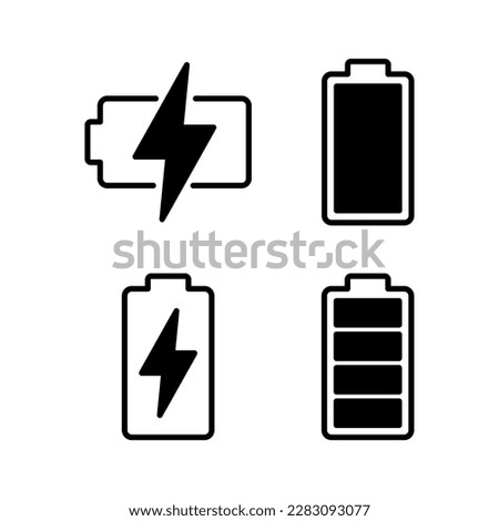 Battery icon vector illustration. battery charging sign and symbol. battery charge level